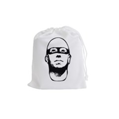 Baldhead Hero Comic Illustration Drawstring Pouches (medium)  by dflcprints