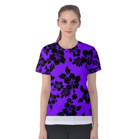 Violet Dark Hawaiian Women s Cotton Tee by AlohaStore