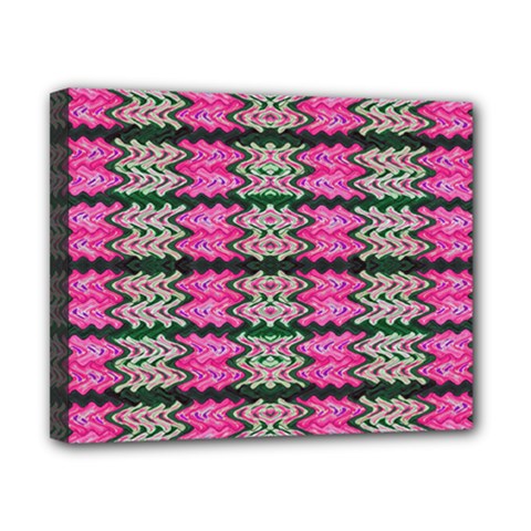 Pattern Tile Pink Green White Canvas 10  X 8  by BrightVibesDesign