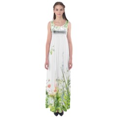 Carrot Flowers Empire Waist Maxi Dress by DeneWestUK