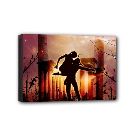 Dancing In The Night With Moon Nd Stars Mini Canvas 6  X 4  by FantasyWorld7