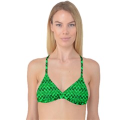 Green Wavy Squiggles Reversible Tri Bikini Top by BrightVibesDesign