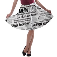 Hillary 2016 Historic Headlines A-line Skater Skirt by blueamerica