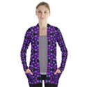 Dots Pattern Purple Women s Open Front Pockets Cardigan(P194) View1