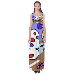 Abstract Comic Empire Waist Maxi Dress by Valentinaart