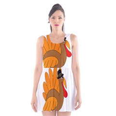 Thanksgiving Turkey - Transparent Scoop Neck Skater Dress by Valentinaart