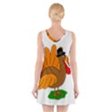 Thanksgiving turkey - transparent V-Neck Sleeveless Skater Dress View2