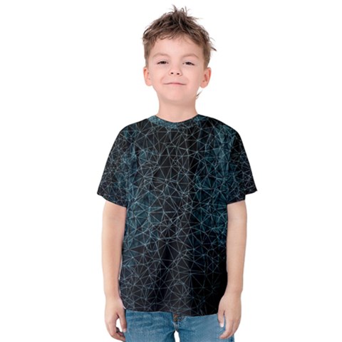 Polygonal And Triangles In Blue Colors  Kid s Cotton Tee by vanessagf