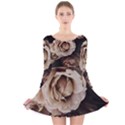 Roses Flowers Long Sleeve Velvet Skater Dress View1