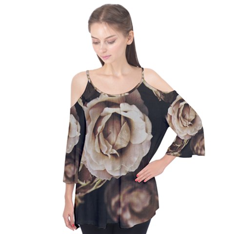 Roses Flowers Flutter Tees by vanessagf