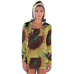 Sunflower Photography  Women s Long Sleeve Hooded T-shirt by vanessagf