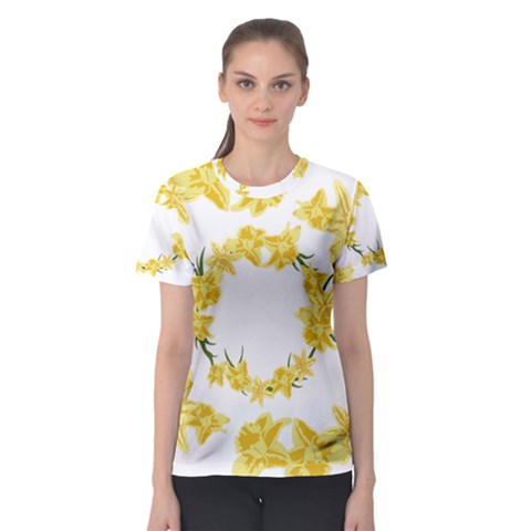 Daffodils Illustration  Women s Sport Mesh Tee by vanessagf