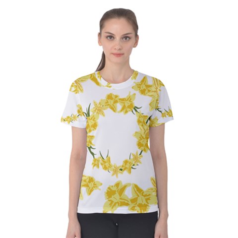 Daffodils Illustration  Women s Cotton Tee by vanessagf