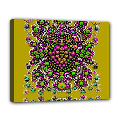 Fantasy Flower Peacock With Some Soul In Popart Deluxe Canvas 20  X 16   by pepitasart