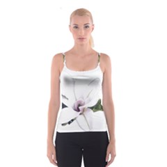 White Magnolia Pencil Drawing Art Spaghetti Strap Top by picsaspassion