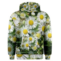 White Summer Flowers, Watercolor Painting Men s Zipper Hoodie by picsaspassion