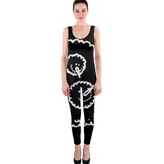 Funny Black And White Doodle Snowballs Onepiece Catsuit by yoursparklingshop