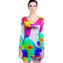 Abstract Color Dream Long Sleeve Bodycon Dress View1