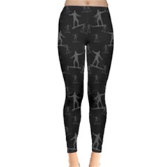 Surfing Motif Pattern Leggings  by dflcprintsclothing