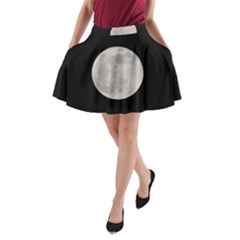 Full Moon At Night A-line Pocket Skirt by picsaspassion