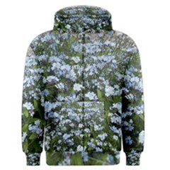 Blue Forget-me-not Flowers Men s Zipper Hoodie by picsaspassion