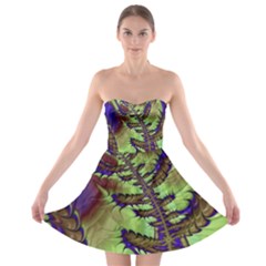 Freaky Friday, Blue Green Strapless Bra Top Dress by Fractalworld