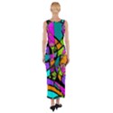 Abstract Sketch Art Squiggly Loops Multicolored Fitted Maxi Dress View2