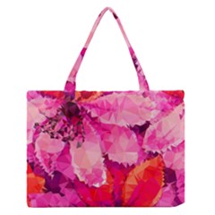 Geometric Magenta Garden Medium Zipper Tote Bag by DanaeStudio