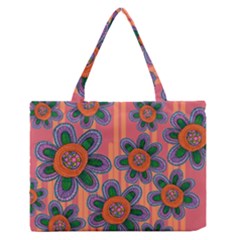 Colorful Floral Dream Medium Zipper Tote Bag by DanaeStudio