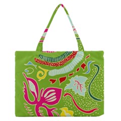 Green Organic Abstract Medium Zipper Tote Bag by DanaeStudio