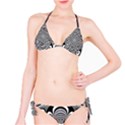 Black And White Ornamental Flower Bikini Set View1