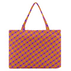 Vibrant Retro Diamond Pattern Medium Zipper Tote Bag by DanaeStudio