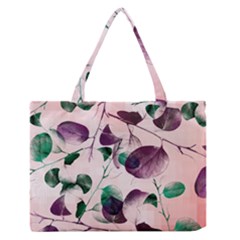 Spiral Eucalyptus Leaves Medium Zipper Tote Bag by DanaeStudio