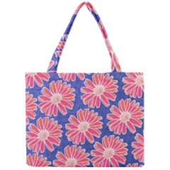 Pink Daisy Pattern Mini Tote Bag by DanaeStudio