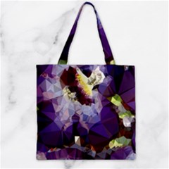 Purple Abstract Geometric Dream Zipper Grocery Tote Bag by DanaeStudio