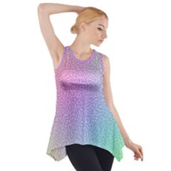 Rainbow Colorful Grid Side Drop Tank Tunic by designworld65