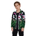 Pink Flowers Over A Green Grass Wind Breaker (Kids) View2