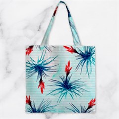 Tillansia Flowers Pattern Zipper Grocery Tote Bag by DanaeStudio