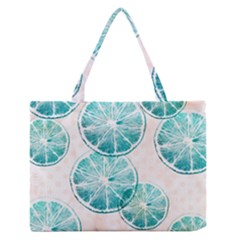 Turquoise Citrus And Dots Medium Zipper Tote Bag by DanaeStudio