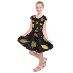 Autumn Flowers  Kids  Short Sleeve Dress by Valentinaart