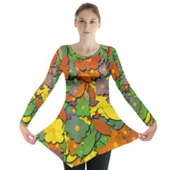 Decorative Flowers Long Sleeve Tunic  by Valentinaart