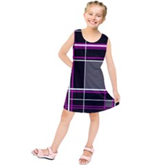 Simple Magenta Lines Kids  Tunic Dress by Valentinaart