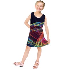 Dancing Northern Lights, Abstract Summer Sky  Kids  Tunic Dress by DianeClancy