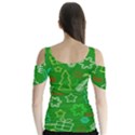 Green Xmas pattern Butterfly Sleeve Cutout Tee  View2