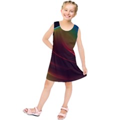 Liquid Rainbow, Abstract Wave Of Cosmic Energy  Kids  Tunic Dress by DianeClancy