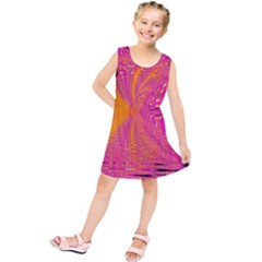 Magenta Boardwalk Carnival, Abstract Ocean Shimmer Kids  Tunic Dress by DianeClancy