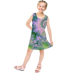 Rose Apple Green Dreams, Abstract Water Garden Kids  Tunic Dress by DianeClancy