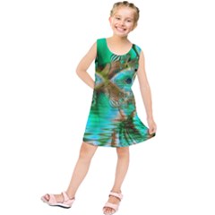 Spring Leaves, Abstract Crystal Flower Garden Kids  Tunic Dress by DianeClancy