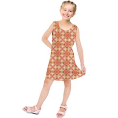 Peach Pineapple Abstract Circles Arches Kids  Tunic Dress by DianeClancy