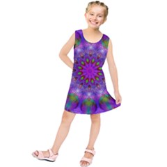 Rainbow At Dusk, Abstract Star Of Light Kids  Tunic Dress by DianeClancy